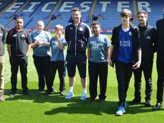 School children get a lesson in world-class pitches at Leicester’s King Power Stadium